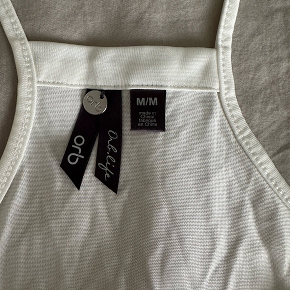 NWOT Orb Adriana Drapey Racerback Knit Cami - White - Medium - Picture 5 of 6